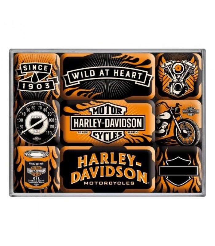 Набор из 9 магнитов Nostalgic Art "Harley Davidson - Wild At Heart" (83096)